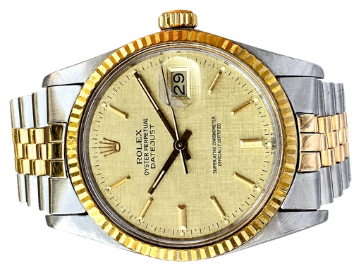 Titel: Vintage Datejust "Linen Dial" 16013 (Nyhed)
Mærke: Rolex
Model: Datejust
Ref.: 16013
Årgang: 1984
Tilbehør:
Pris: 42.995 kr.
Diameter: 36mm
Funktioner: Dato
Skivefarve: Guld
Rem: Metal
Kassemateriale: Guld
Kategori: Dress
Køn: Unisex
Match: 100.0%
Billedet ejes af Cph Vintage Watches (1111602) Et Rolex ur
