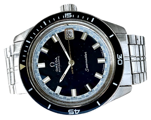 Titel: Vintage Seamaster 60 Big Crown (Nyhed)
Mærke: Omega
Model: Seamaster 60 Big Crown
Ref.: null
Årgang: 1969
Tilbehør:
Pris: 21.995 kr.
Diameter: 37mm
Funktioner: Dato
Skivefarve: Sort
Rem: Metal
Kassemateriale: Stål
Kategori: Dykker
Køn: Herre
Match: 100.0%
Billedet ejes af Cph Vintage Watches (1111614) Et Omega ur