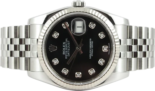 Titel: Datejust 36 mm 116234 (Nyhed)
Mærke: Rolex
Model: Datejust
Ref.: 116234
Årgang: 2013
Tilbehør: Boks og Papirer
Stand: 9.0 (Brugt)
Pris: 67.990 kr.
Diameter: 36mm
Funktioner: Dato
Skivefarve: Sort
Rem: Metal
Kassemateriale: Stål
Kategori: Dress
Køn: Herre
Match: 100.0%
Billedet ejes af Dreamwatch (1114177) Et Rolex ur
