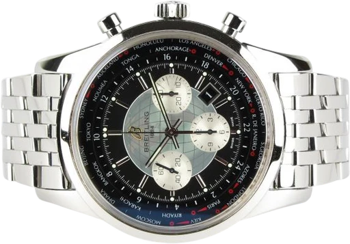 Title: Transocean AB0510
Brand: Breitling
Model: Transocean
Ref: AB0510
Category: Racing
Diameter: 46mm
Functions: Kronograf, Dato, Verdensur
Year: 2013
Price: 34990
Condition: 9.0
Dial Color: Sort
Strap: Metal
Case material: Stål
Gender: Herre
Match: 100.0%
Billedet er ejet af Dreamwatch (282463) Et Breitling ur