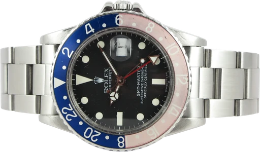 Titel: GMT-Master 16750 (Pepsi) (Nyhed)
Mærke: Rolex
Model: GMT-Master
Ref.: 16750
Årgang: 1982
Tilbehør:
Stand: 8.0 (Brugt)
Pris: 86.990 kr.
Diameter: 40mm
Funktioner: GMT, Dato
Skivefarve: Sort
Rem: Metal
Kassemateriale: Stål
Kategori: Sport
Køn: Herre
Match: 100.0%
Billedet ejes af Dreamwatch (1195977) Et Rolex ur