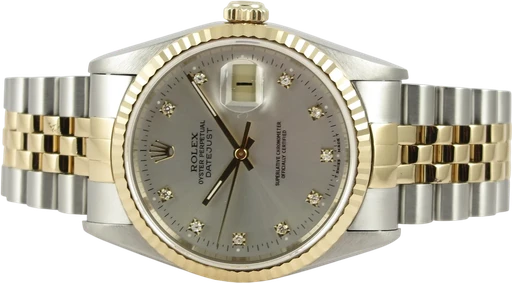 Titel: Datejust 36 G/S (Nyhed)
Mærke: Rolex
Model: Datejust
Ref.: 16233
Årgang: 1995
Tilbehør: Boks og Papirer
Stand: 9.0 (Brugt)
Pris: 55.990 kr.
Diameter: 36mm
Funktioner: Dato
Skivefarve: Sølv
Rem: Metal
Kassemateriale: Guld
Kategori: Dress
Køn: Herre
Match: 100.0%
Billedet ejes af Dreamwatch (1055899) Et Rolex ur