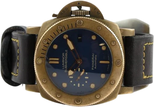 Title: Bronzo Blue PAM00671
Brand: Panerai
Model: Luminor Submersible 1950
Ref: PAM00671
Category: Dykker
Diameter: 47mm
Functions: Dato
Year: 2017
Price: 144990
Condition: 8.0
Dial Color: Blå
Strap: Læder
Case material: Andet
Gender: Herre
Match: 100.0%
Billedet er ejet af Dreamwatch (282446) Et Panerai ur