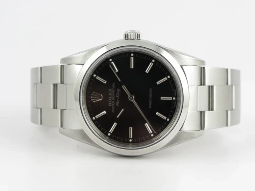 Title: Air King 14000M
Brand: Rolex
Model: Air King
Ref: 14000M
Category: Dress
Diameter: 34mm
Functions: 
Year: 2002
Price: 29990
Condition: undefined
Dial Color: Sort
Strap: Metal
Case material: Stål
Gender: Herre
Match: 100.0%
Billedet er ejet af Dreamwatch (404843) Et Rolex ur