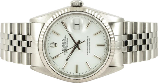Titel: Datejust 36 16234 (Nyhed)
Mærke: Rolex
Model: Datejust
Ref.: 16234
Årgang: 1997
Tilbehør: Boks og Papirer
Stand: 9.0 (Brugt)
Pris: 52.990 kr.
Diameter: 36mm
Funktioner: Dato
Skivefarve: Hvid
Rem: Metal
Kassemateriale: Stål
Kategori: Dress
Køn: Herre
Match: 100.0%
Billedet ejes af Dreamwatch (1055906) Et Rolex ur