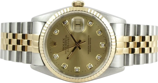 Title: Datejust G/S 16233
Brand: Rolex
Model: Datejust
Ref: 16233
Category: Dress
Diameter: 36mm
Functions: Dato
Year: 1985
Price: 55990
Condition: 9.0
Dial Color: Gul
Strap: Metal
Case material: Guld
Gender: Herre
Match: 100.0%
Billedet er ejet af Dreamwatch (502309) Et Rolex ur