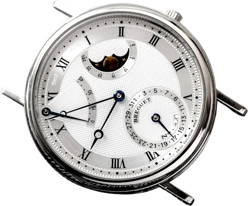 Title: Classique Moonphase Power Reserve Ref. 3137
Brand: Breguet
Model: Classique Moonphase Power Reserve
Ref: 3137
Category: Dress
Diameter: 36mm
Functions: Månefase, Dato, Kronograf
Year:
Price:
Condition: 10.0
Dial Color: Hvid
Strap: Andet
Case material: Guld
Gender: Herre
Match: 100.0%
Billedet er ejet af ETP Watches (155456) Et Breguet ur