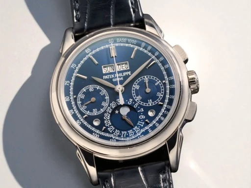 Title: Perpetual Calendar Chronograph Ref. 5270G
Brand: Patek Philippe
Model: Perpetual Calendar Chronograph
Ref: 5270G
Category: Dress
Diameter: 41mm
Functions: Kronograf, Dato, Ugedag, Månefase
Year: 2011
Price:
Condition:
Dial Color: Blå
Strap: Læder
Case material: Guld
Gender: Herre
Match: 100.0%
Billedet er ejet af ETP Watches (155476) Et Patek Philippe ur