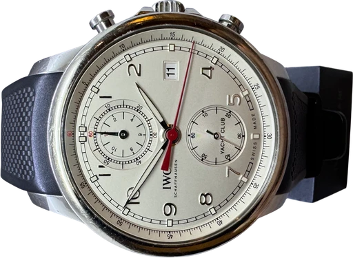 Title: Portuguese Yacht Club Chronograph
Brand: IWC
Model: Portuguese Yacht Club Chronograph
Ref: IW390502
Category: Sport
Diameter: 43mm
Functions: Kronograf, Dato
Year: 2015
Price: 42000
Condition:
Dial Color: Hvid
Strap: Andet
Case material: Stål
Gender: Herre
Match: 100.0%
Billedet er ejet af Franz Jaeger & Me (139922) Et IWC ur
