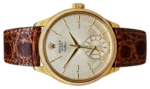 Titel: Cellini Dual Time Rød guld
Mærke: Rolex
Model: Cellini Dual Time
Ref.: 50525
Årgang: 2016
Tilbehør:
Pris: 108.000 kr.
Diameter: 39mm
Funktioner: GMT
Skivefarve: Sølv
Rem: Læder
Kassemateriale: Guld
Kategori: Dress
Køn: Herre
Match: 100.0%
Billedet ejes af Franz Jaeger & Me (101732) Et Rolex ur