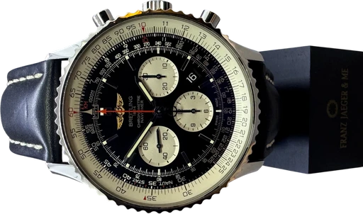 Title: Navitimer 46 mm
Brand: Breitling
Model: Navitimer
Ref: AB0127
Category: Pilot
Diameter: 46mm
Functions: Kronograf, Dato
Year: 2017
Price: 37000
Condition: 10.0
Dial Color: Sort
Strap: Læder
Case material: Stål
Gender: Herre
Match: 100.0%
Billedet er ejet af Franz Jaeger & Me (101736) Et Breitling ur