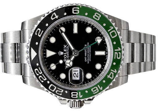 Titel: GMT Master II Sprite, Oyster lænke
Mærke: Rolex
Model: GMT-Master II
Ref.: 126720VTNR
Årgang: 2023
Tilbehør: Boks og Papirer
Pris: 117.000 kr.
Diameter: 40mm
Funktioner: GMT, Dato
Skivefarve: Sort
Rem: Metal
Kassemateriale: Stål
Kategori: Sport
Køn: Herre
Match: 100.0%
Billedet ejes af Franz Jaeger & Me (450808) Et Rolex ur