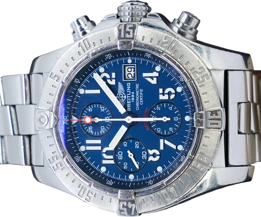Title: Avenger Skyland (New)
Brand: Breitling
Model: Avenger Skyland
Ref: A1338012
Category: Racing
Diameter: 45mm
Functions: Kronograf, Dato
Year: 2008
Price: 16995
Condition: 7.0
Dial Color: Blå
Strap: Metal
Case material: Stål
Gender: Herre
Match: 100.0%
Billedet er ejet af GP Watches (804516) Et Breitling ur