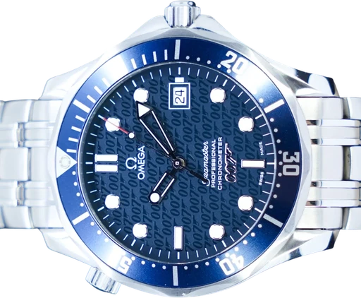Title: Seamaster 007
Brand: Omega
Model: Seamaster 007
Ref: 25378000
Category: Dykker
Diameter: 41mm
Functions: Dato
Year: 2003
Price: 54995
Condition: 10.0
Dial Color: Blå
Strap: Metal
Case material: Stål
Gender: Herre
Match: 100.0%
Billedet er ejet af GP Watches (705930) Et Omega ur