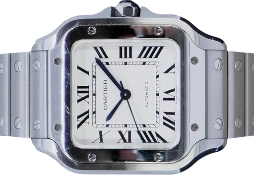 Title: Santos Medium
Brand: Cartier
Model: Santos Medium
Ref: WSSA0029
Category: Dress
Diameter: 35mm
Functions:
Year: 2024
Price: 48995
Condition: 9.0
Dial Color: Hvid
Strap: Metal
Case material: Stål
Gender: Herre
Match: 100.0%
Billedet er ejet af GP Watches (295214) Et Cartier ur
