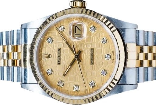Titel: Datejust 16233 med champagneskive og diamanter
Mærke: Rolex
Model: Datejust 16233
Ref.: 16233
Årgang: 1996
Tilbehør: Boks og Papirer
Stand: 8.5 (Brugt)
Pris: 52.995 kr.
Diameter: 36mm
Funktioner: Dato
Skivefarve: Guld
Rem: Metal
Kassemateriale: Stål
Kategori: Dress
Køn: Unisex
Match: 100.0%
Billedet ejes af GP Watches (375362) Et Rolex ur