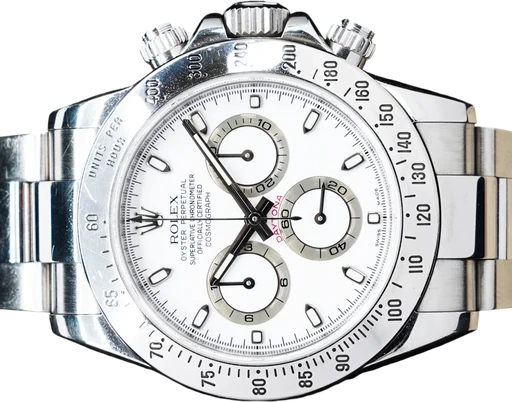 Titel: Daytona (Nyhed)
Mærke: Rolex
Model: Daytona
Ref.: 116520
Årgang: 2011
Tilbehør: Boks og Papirer
Stand: 8.5 (Brugt)
Pris: 159.995 kr.
Diameter: 40mm
Funktioner: Kronograf
Skivefarve: Hvid
Rem: Metal
Kassemateriale: Stål
Kategori: Racing
Køn: Herre
Match: 100.0%
Billedet ejes af GP Watches (1031241) Et Rolex ur
