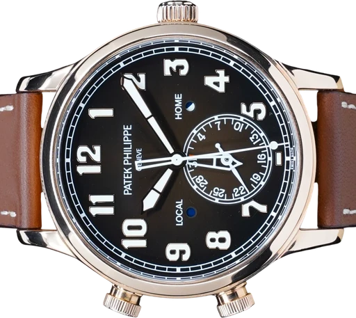 Titel: Calatrava Pilot Travel Time 5524R (Nyhed)
Mærke: Patek Philippe
Model: Calatrava Pilot Travel Time
Ref.: 5524R-001
Årgang: 2019
Tilbehør: Boks og Papirer
Stand: 9.5 (Brugt)
Pris: 259.995 kr.
Diameter: 42mm
Funktioner: GMT, Dato
Skivefarve: Brun
Rem: Læder
Kassemateriale: Guld
Kategori: Pilot
Køn: Herre
Match: 100.0%
Billedet ejes af GP Watches (1202263) Et Patek Philippe ur