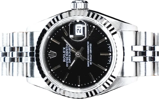 Titel: Datejust 69174 (Nyhed)
Mærke: Rolex
Model: Datejust 69174
Ref.: 69174
Kategori: Dress
Diameter: 26mm
Funktioner: Dato
Årgang: 1993
Pris: 39995
Stand: 9.0 (Brugt)
Skivefarve: Sort
Rem: Metal
Kassemateriale: Stål
Køn: Dame
Match: 100.0%
Billedet ejes af GP Watches (979174) Et Rolex ur
