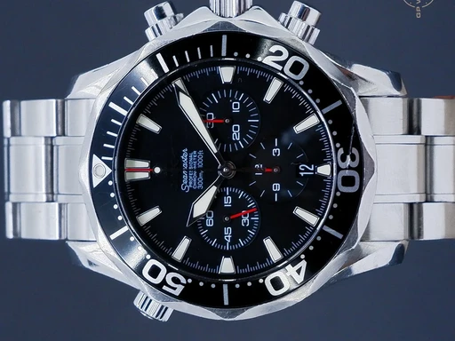 Title: Seamaster 300M Chrono
Brand: Omega
Model: Seamaster 300M Chrono
Ref: 25945200
Category: Dykker
Diameter: 41mm
Functions: Kronograf, Dato
Year: 2005
Price: 19995
Condition: undefined
Dial Color: Sort
Strap: Metal
Case material: Stål
Gender: Herre
Match: 100.0%
Billedet er ejet af GP Watches (101457) Et Omega ur