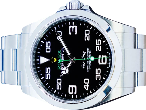 Title: Airking 40 MM
Brand: Rolex
Model: Airking
Ref: 126900
Category: Pilot
Diameter: 40mm
Functions: Dato
Year: 2024
Price: 58995
Condition: 9.5
Dial Color: Sort
Strap: Metal
Case material: Stål
Gender: Herre
Match: 100.0%
Billedet er ejet af GP Watches (762588) Et Rolex ur