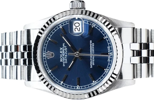 Titel: Datejust 68274
Mærke: Rolex
Model: Datejust
Ref.: 68274
Årgang: 1991
Tilbehør: Boks og Papirer
Stand: 9.0 (Brugt)
Pris: 49.995 kr.
Diameter: 31mm
Funktioner: Dato
Skivefarve: Blå
Rem: Metal
Kassemateriale: Stål
Kategori: Dress
Køn: Unisex
Match: 100.0%
Billedet ejes af GP Watches (979238) Et Rolex ur