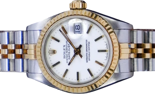 Title: Datejust 69173
Brand: Rolex
Model: Datejust
Ref: 69173
Category: Dress
Diameter: 26mm
Functions: Dato
Year: 1991
Price: 39995
Condition: 8.5
Dial Color: Hvid
Strap: Metal
Case material: Stål
Gender: Dame
Match: 100.0%
Billedet er ejet af GP Watches (637733) Et Rolex ur