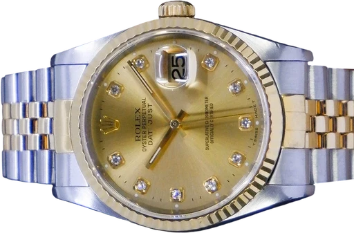 Title: Datejust 16233
Brand: Rolex
Model: Datejust
Ref: 16233
Category: Dress
Diameter: 36mm
Functions: Dato
Year: 1995
Price: 51995
Condition: 8.5
Dial Color: Guld
Strap: Metal
Case material: Guld
Gender: Herre
Match: 100.0%
Billedet er ejet af GP Watches (363757) Et Rolex ur