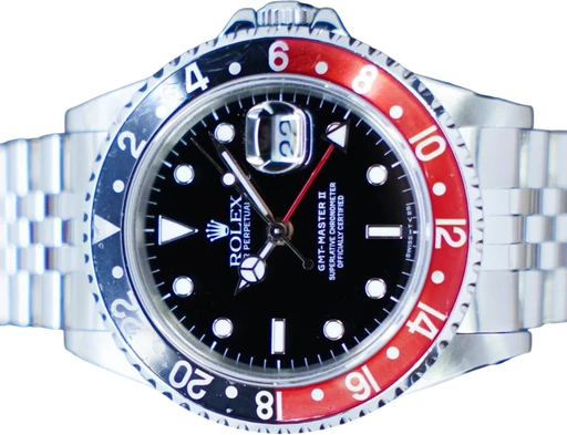 Title: GMT-Master II (Coke) (New)
Brand: Rolex
Model: GMT-Master II
Ref: 16710
Category: Pilot
Diameter: 40mm
Functions: GMT, Dato
Year: 1991
Price: 69995
Condition: 8.5
Dial Color: Sort
Strap: Metal
Case material: Stål
Gender: Herre
Match: 100.0%
Billedet er ejet af GP Watches (652317) Et Rolex ur