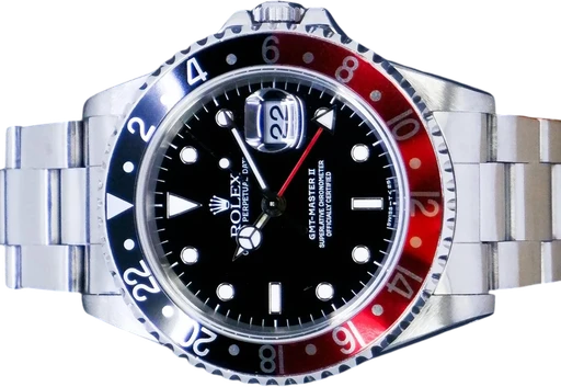 Title: GMT-Master II (Coke)
Brand: Rolex
Model: GMT-Master II
Ref: 16710
Category: Pilot
Diameter: 40mm
Functions: GMT, Dato
Year: 1997
Price: 79995
Condition: 9.0
Dial Color: Sort
Strap: Metal
Case material: Stål
Gender: Herre
Match: 100.0%
Billedet er ejet af GP Watches (342829) Et Rolex ur