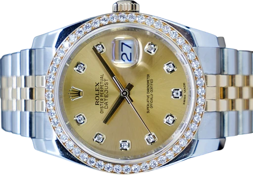 Title: Datejust 36 MM (New)
Brand: Rolex
Model: Datejust
Ref: 116243
Category: Dress
Diameter: 36mm
Functions: Dato
Year: 2012
Price: 104995
Condition: 9.0
Dial Color: Guld
Strap: Metal
Case material: Guld
Gender: Herre
Match: 100.0%
Billedet er ejet af GP Watches (753990) Et Rolex ur