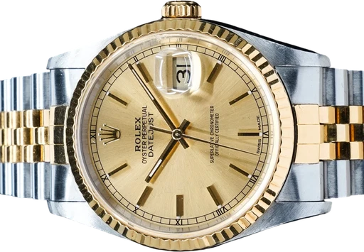 Titel: Datejust 16233
Mærke: Rolex
Model: Datejust 16233
Ref.: 16233
Årgang: 1991
Tilbehør: Boks og Papirer
Stand: 9.0 (Brugt)
Pris: 49.995 kr.
Diameter: 36mm
Funktioner: Dato
Skivefarve: Guld
Rem: Metal
Kassemateriale: Stål
Kategori: Dress
Køn: Herre
Match: 100.0%
Billedet ejes af GP Watches (991590) Et Rolex ur