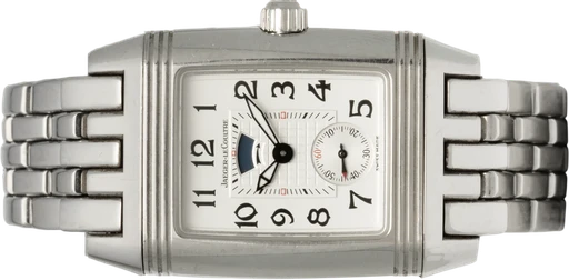 Title: Reverso Collection Gran Sport Duoface Lady Night & Day
Brand: Jaeger-LeCoultre
Model:
Ref: 296.8.74
Category: Dress
Diameter: 25mm
Functions: Månefase
Year:
Price: 42500
Condition: 8.0
Dial Color: Hvid
Strap: Metal
Case material: Stål
Gender: Dame
Match: 100.0%
Billedet er ejet af Hvelplund (102459) Et Jaeger-LeCoultre ur