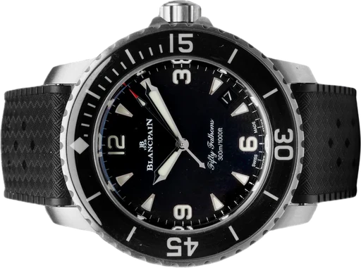 Title: Fifty Fathoms 42mm.
Brand: Blancpain
Model: Fifty Fathoms
Ref: 5010 12B30 B64B
Category: Dykker
Diameter: 42mm
Functions: Dato
Year: 2024
Price: 135000
Condition: 10.0
Dial Color: Sort
Strap: Andet
Case material: Titanium
Gender: Herre
Match: 100.0%
Billedet er ejet af Hvelplund (102441) Et Blancpain ur