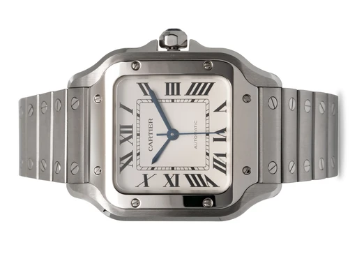 Title: Santos
Brand: Cartier
Model: Santos
Ref: WSSA0029
Category: Dress
Diameter: 35mm
Functions: 
Year: 2024
Price: 53500
Condition: undefined
Dial Color: Hvid
Strap: Metal
Case material: Stål
Gender: Unisex
Match: 100.0%
Billedet er ejet af Hvelplund (102471) Et Cartier ur