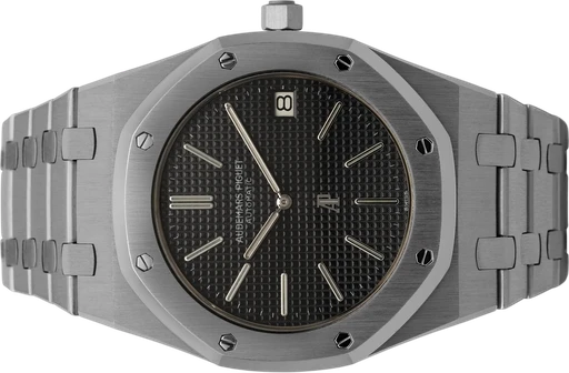 Title: Royal Oak
Brand: Audemars Piguet
Model: Royal Oak
Ref: 5402ST
Category: Dress
Diameter: 39mm
Functions: Dato
Year: 1979
Price: 745000
Condition: 8.0
Dial Color: Sort
Strap: Metal
Case material: Stål
Gender: Herre
Match: 100.0%
Billedet er ejet af Hvelplund (102446) Et Audemars Piguet ur