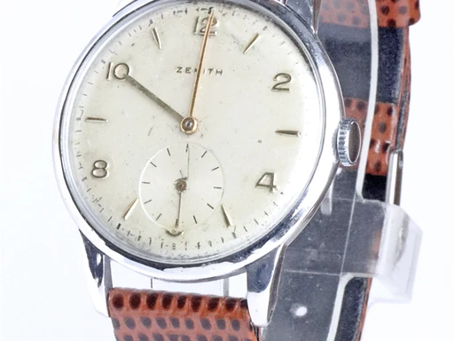 Title: KU2709 / 922B052
Brand: Zenith
Model: 
Ref: KU2709 / 922B052
Category: Dress
Diameter: 36mm
Functions: 
Year: 1950
Price: 4000
Condition: undefined
Dial Color: Hvid
Strap: Læder
Case material: Stål
Gender: Herre
Match: 100.0%
Billedet er ejet af Krognos (102306) Et Zenith ur
