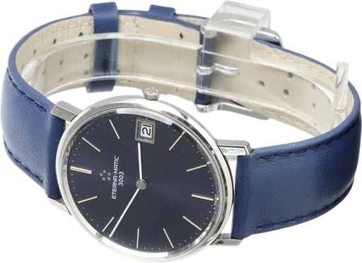 Title: Matic 3000
Brand: Eterna
Model: 3003
Ref: KU5005
Category: Dress
Diameter: 35mm
Functions: Dato
Year: 1970
Price: 4200
Condition: 6.0
Dial Color: Sort
Strap: Læder
Case material: Stål
Gender: Herre
Match: 100.0%
Billedet er ejet af Krognos (142137) Et Eterna ur
