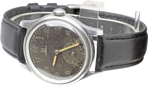 Title: Militær
Brand: Omega
Model: Militær
Ref: KU3605
Category: Dykker
Diameter: 35mm
Functions:
Year: 1950
Price: 8900
Condition: 5.0
Dial Color: Sort
Strap: Læder
Case material: Stål
Gender: Herre
Match: 100.0%
Billedet er ejet af Krognos (102345) Et Omega ur
