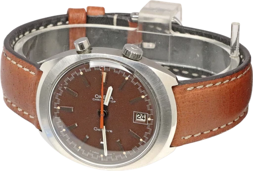 Title: Chronostop Geneve
Brand: Omega
Model: Chronostop Geneve
Ref: KU3555
Category: Sport
Diameter: 35mm
Functions: Dato
Year: 1960
Price: 12800
Condition: 6.0
Dial Color: Brun
Strap: Læder
Case material: Stål
Gender: Herre
Match: 100.0%
Billedet er ejet af Krognos (102339) Et Omega ur