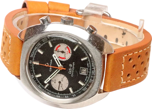 Title: DS-2 Chronolympic
Brand: Certina
Model: DS-2 Chronolympic
Ref: KU2978
Category: Racing
Diameter: 43mm
Functions: Kronograf, Dato
Year: 1970
Price: 18500
Condition: 6.0
Dial Color: Sort
Strap: Læder
Case material: Stål
Gender: Herre
Match: 100.0%
Billedet er ejet af Krognos (102316) Et Certina ur