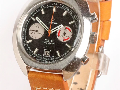 Title: DS-2 Chronolympic
Brand: Certina
Model: DS-2 Chronolympic
Ref: KU2978
Category: Racing
Diameter: 43mm
Functions: Kronograf, Dato
Year: 1970
Price: 18500
Condition: undefined
Dial Color: Sort
Strap: Læder
Case material: Stål
Gender: Herre
Match: 100.0%
Billedet er ejet af Krognos (102316) Et Certina ur