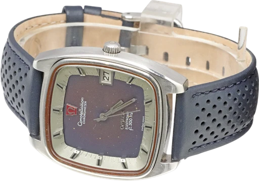 Title: constellation Electronic F300
Brand: Omega
Model: Constellation Electronic F300
Ref: KU3571
Category: Dress
Diameter: 36mm
Functions: Dato
Year: 1970
Price: 6500
Condition: 6.0
Dial Color: Blå
Strap: Læder
Case material: Stål
Gender: Herre
Match: 100.0%
Billedet er ejet af Krognos (102340) Et Omega ur