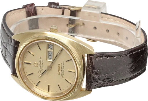 Title: Constellation Automatic
Brand: Omega
Model: Constellation Automatic
Ref: KU5072
Category: Dress
Diameter: 35mm
Functions: Dato, Ugedag
Year: 1970
Price: 28000
Condition: 6.0
Dial Color: Guld
Strap: Læder
Case material: Guld
Gender: Herre
Match: 100.0%
Billedet er ejet af Krognos (199910) Et Omega ur
