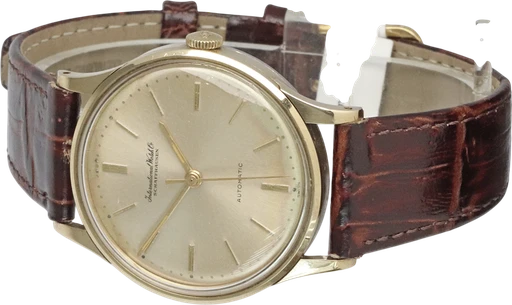 Titel: Automatic
Mærke: IWC
Model: Automatic
Ref.: KU5117
Årgang: 1955
Tilbehør:
Stand: 5.0 (Brugt)
Pris: 14.000 kr.
Diameter: 34mm
Funktioner:
Skivefarve: Guld
Rem: Læder
Kassemateriale: Andet
Kategori: Dress
Køn: Unisex
Match: 100.0%
Billedet ejes af Krognos (1165876) Et IWC ur