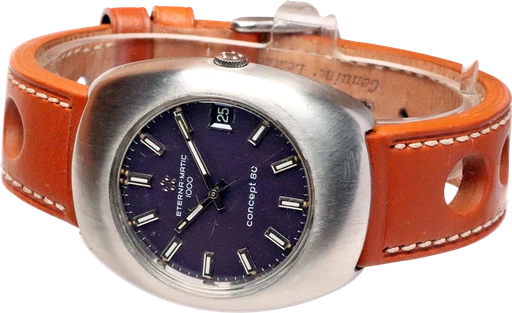 Title: Matic 1000 Concept 80
Brand: Eterna
Model: Concept 80
Ref: KU1372 / 152 T
Category: Dress
Diameter: 36mm
Functions: Dato
Year: 1970
Price: 3500
Condition: 6.0
Dial Color: Blå
Strap: Læder
Case material: Stål
Gender: Herre
Match: 100.0%
Billedet er ejet af Krognos (102291) Et Eterna ur