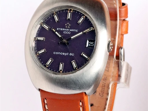 Title: Matic 1000 Concept 80
Brand: Eterna
Model: Concept 80
Ref: KU1372 / 152 T
Category: Dress
Diameter: 36mm
Functions: Dato
Year: 1970
Price: 3500
Condition: 6.0
Dial Color: Blå
Strap: Læder
Case material: Stål
Gender: Unisex
Match: 100.0%
Billedet er ejet af Krognos (102291) Et Eterna ur