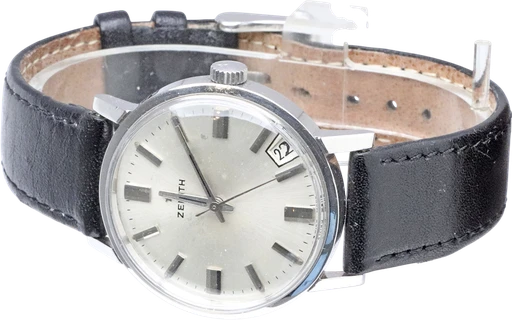 Title: KU3302
Brand: Zenith
Model:
Ref: KU3302
Category: Dress
Diameter: 34mm
Functions: Dato
Year: 1960
Price: 4800
Condition: 5.0
Dial Color: Sølv
Strap: Læder
Case material: Stål
Gender: Herre
Match: 100.0%
Billedet er ejet af Krognos (102330) Et Zenith ur