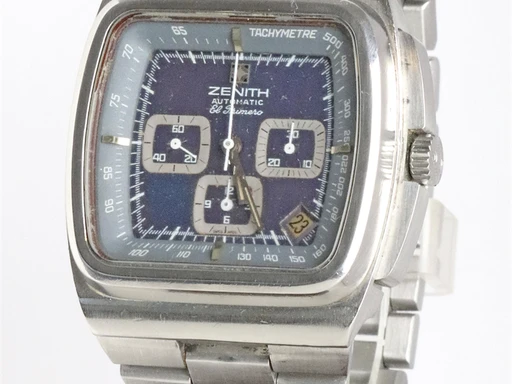 Title: El Primero
Brand: Zenith
Model: El Primero
Ref: KU3584
Category: Racing
Diameter: 40mm
Functions: Kronograf, Dato
Year: 1970
Price: 26000
Condition: undefined
Dial Color: Blå
Strap: Metal
Case material: Stål
Gender: Herre
Match: 100.0%
Billedet er ejet af Krognos (102342) Et Zenith ur