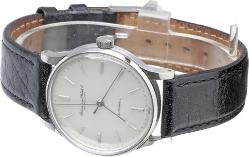 Title: Automatic
Brand: IWC
Model: Automatic
Ref: KU3485
Category: Dress
Diameter: 33mm
Functions:
Year: 1960
Price: 10800
Condition: 6.0
Dial Color: Hvid
Strap: Læder
Case material: Stål
Gender: Herre
Match: 100.0%
Billedet er ejet af Krognos (102276) Et IWC ur